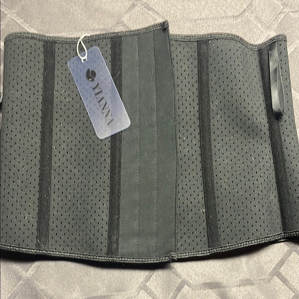 Yianna Women's Size M Waist Trainer Black Cotton/Spandex Tummy Shapewear, NWT
